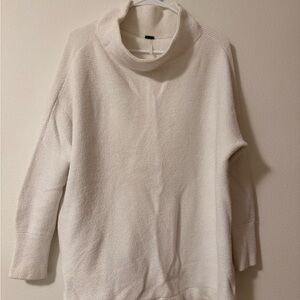 Free People Cream Cowl Neck Sweater